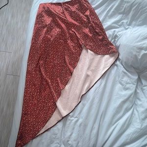 Asymmetrical Satin Skirt